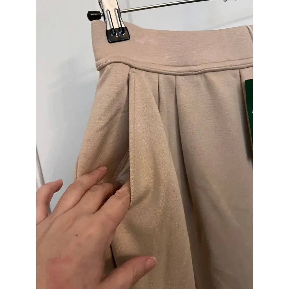 Halara High Waisted Side Pocket Work Wide leg Pants Beige S Athleisure Comfort - Picture 6 of 7